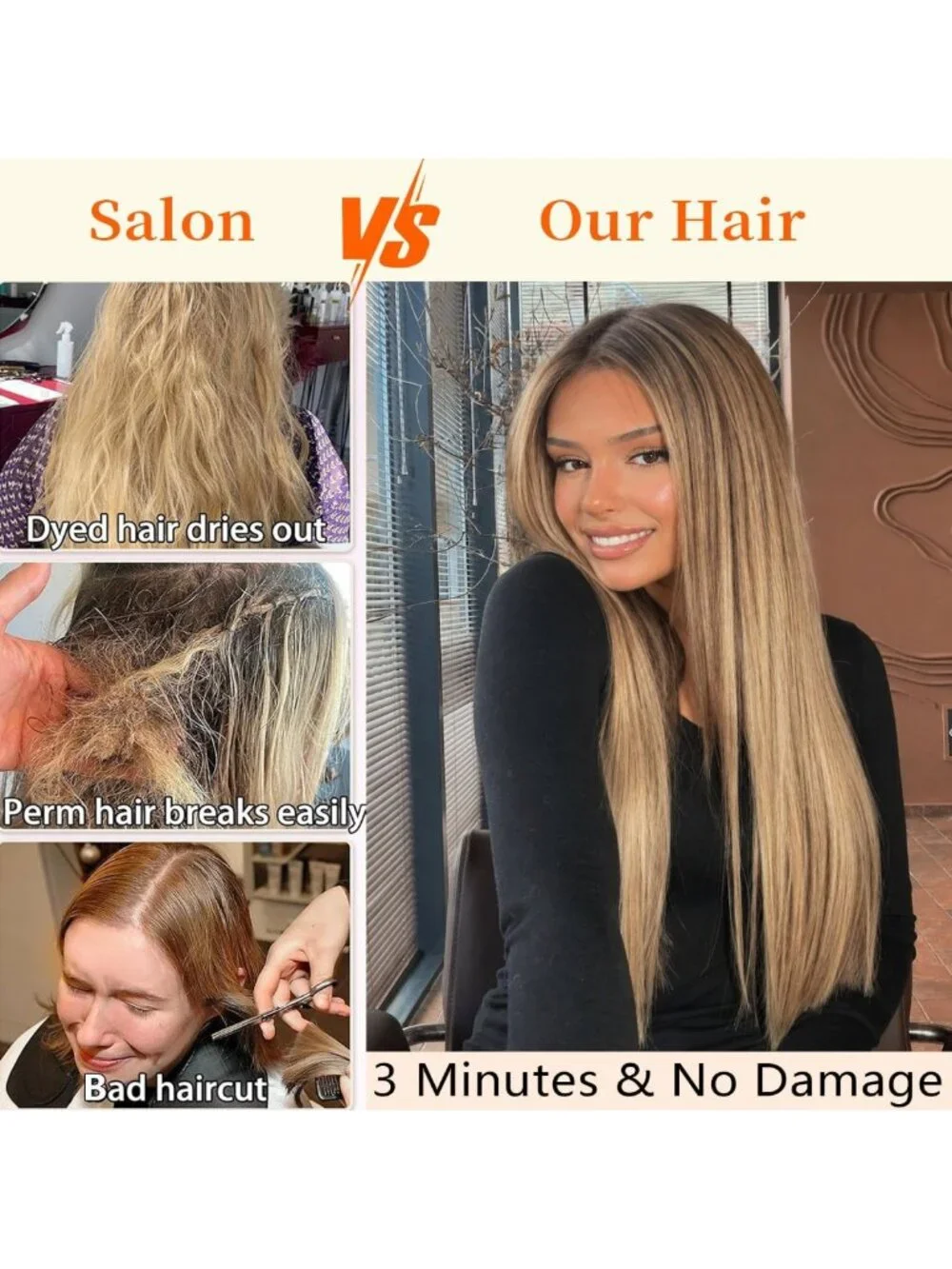 Blonde 28-Inch Straight Synthetic Lace Front Wig for Women - Natural Look